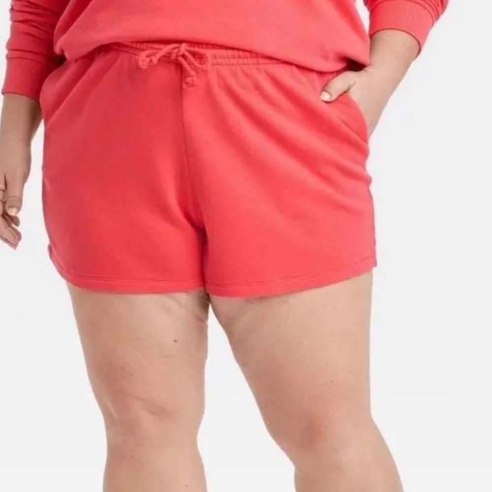 SH63 Universal Thread L Leisure Studio Mid-Rise Pull-on Shorts Coral Orange